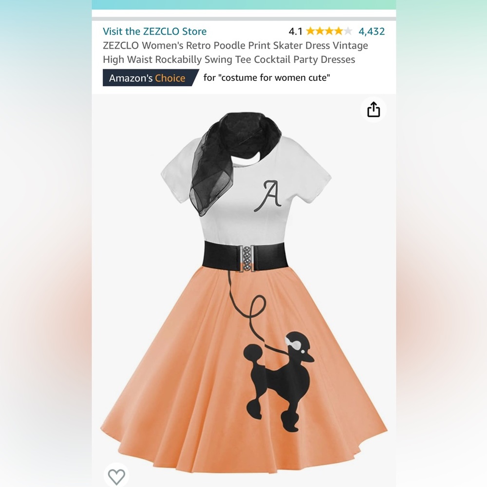 Retro vintage poodle dress, Halloween